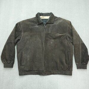 Serge Platini Men's Brown Genuine Leather Long Sleeve Collared Jacket Size XL